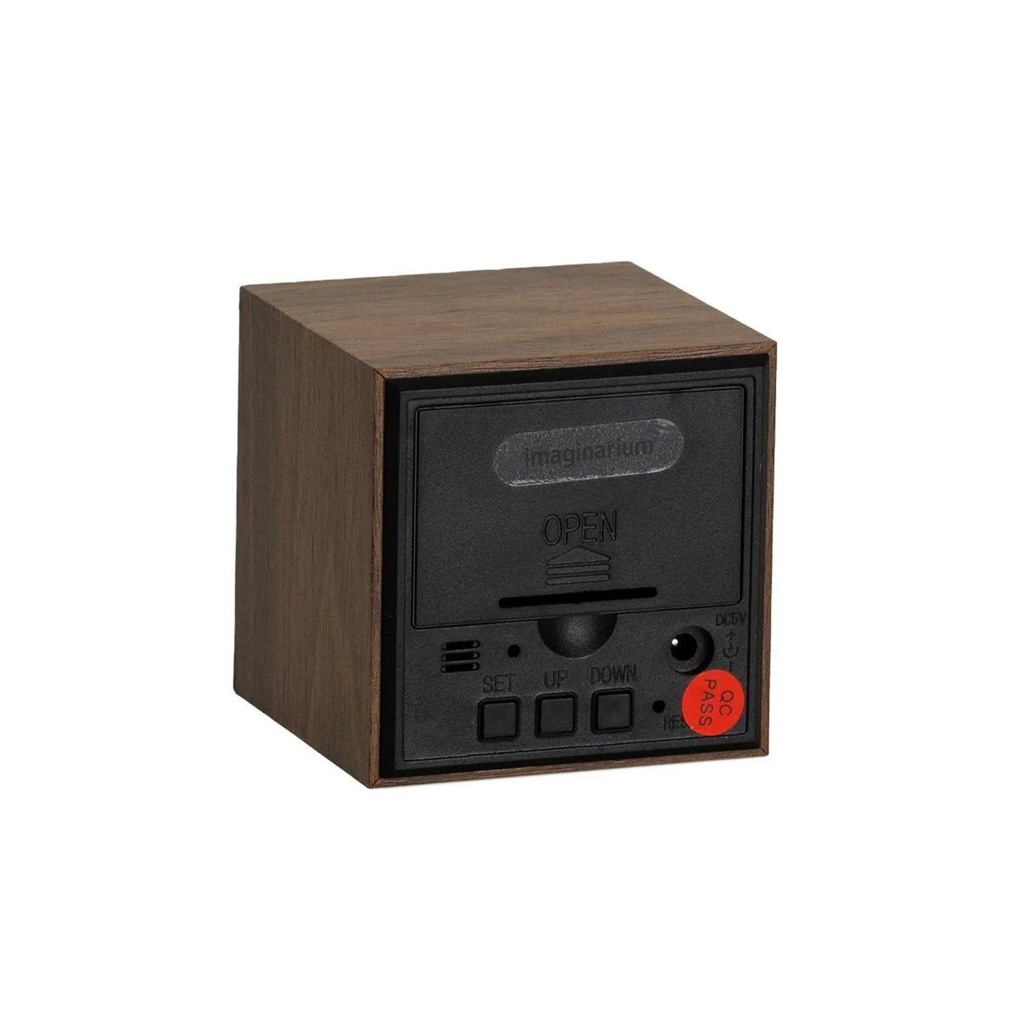 Square Wood Texture Digital Clock