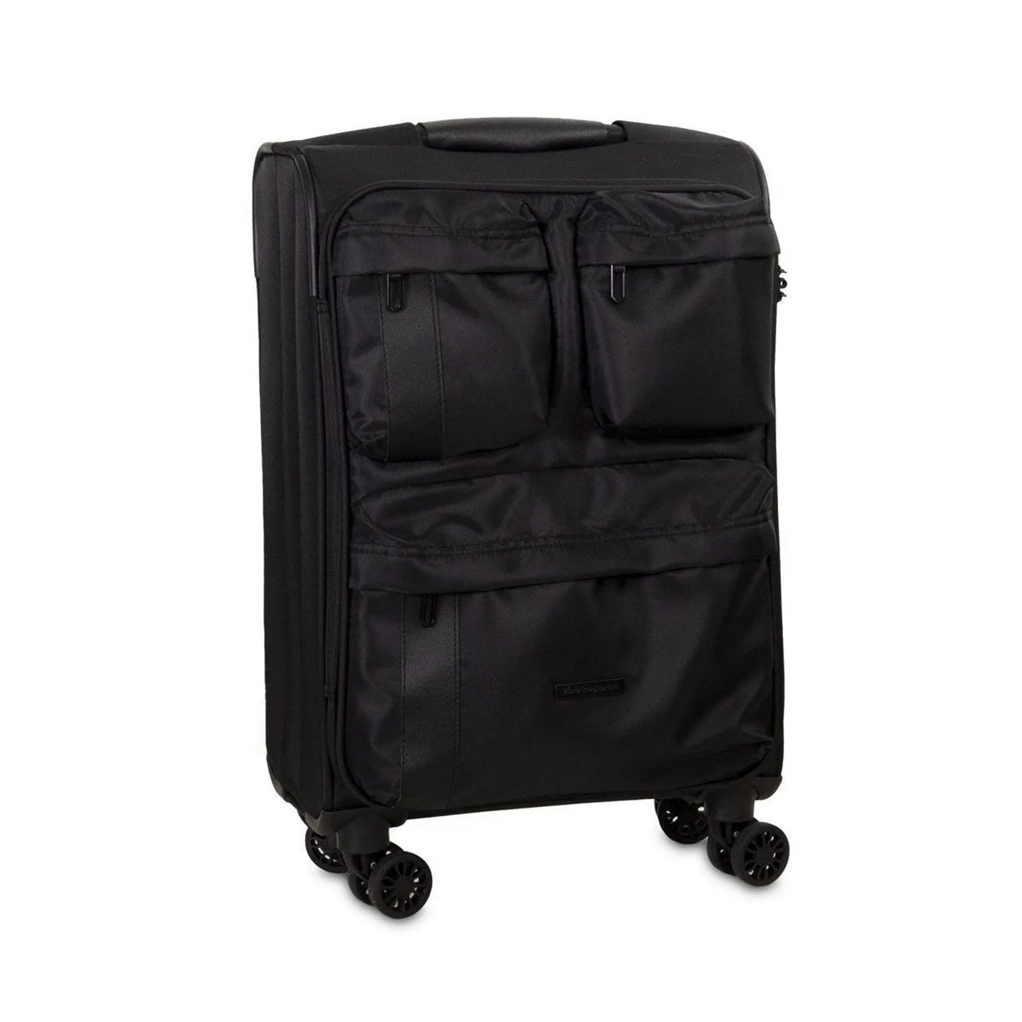 Black Travel Suitcase with Pockets