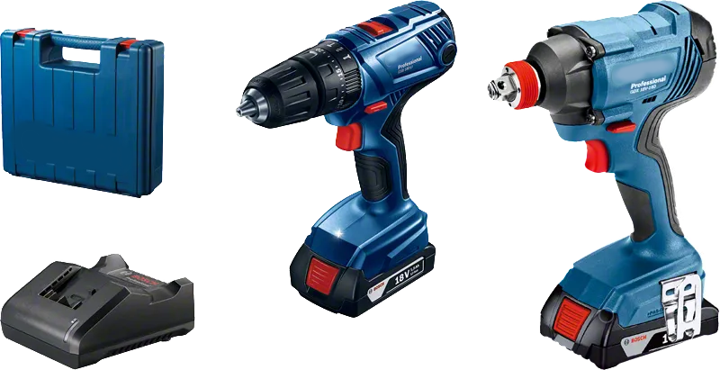 Combo kit-Combo kit: GDX 180-LI battery impact wrench + GSB 180-LI battery combo + 2 x GBA 12V 2.0Ah + GAL 18V-20 in Professional carrying case