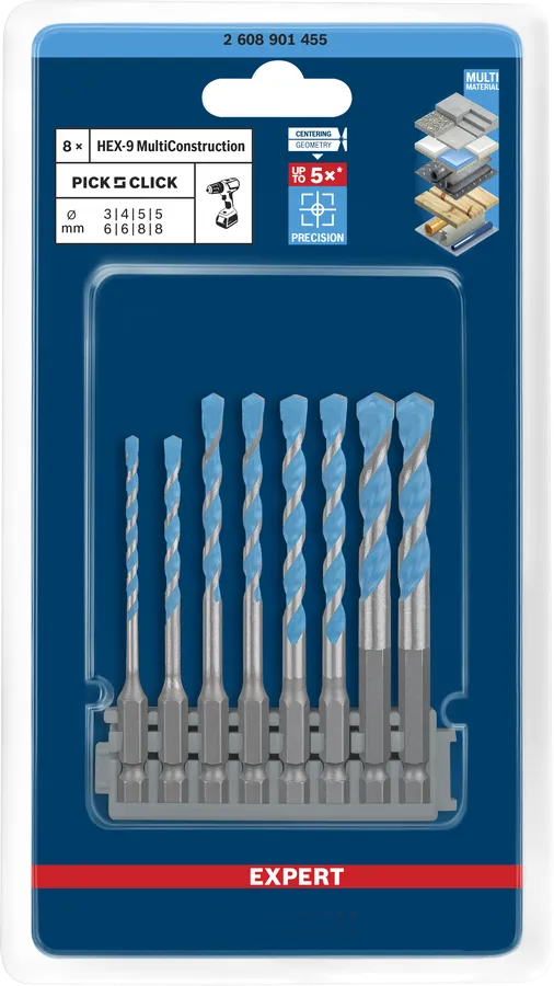 EXPERT HEX-9 Multi Construction Game with Pick and Click Case