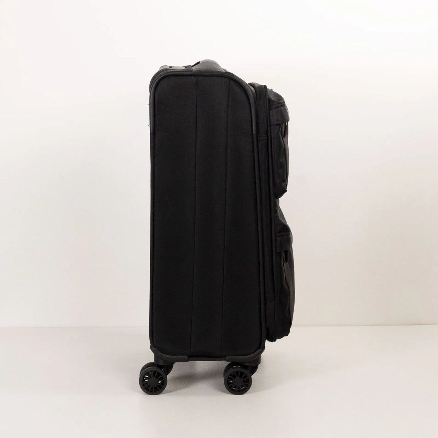 Black Travel Suitcase with Pockets