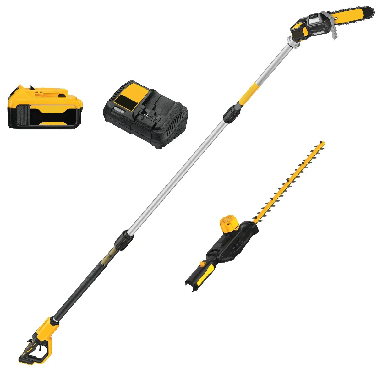 20V MAX Cordless Pole Saw And Pole Hedge Trimmer Combo 4.0Ah Kit