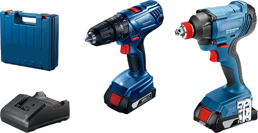 Combo kit-Combo kit: GDX 180-LI battery impact wrench + GSB 180-LI battery combo + 2 x GBA 12V 2.0Ah + GAL 18V-20 in Professional carrying case