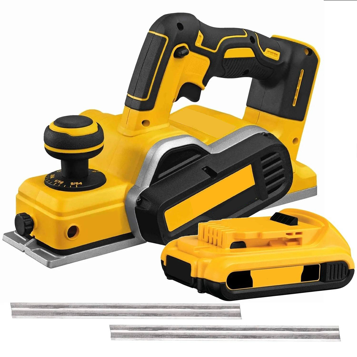 20V MAX brushless planer with FREE 2.0Ah compact battery and 2-pack of reversible carbide planer blades.