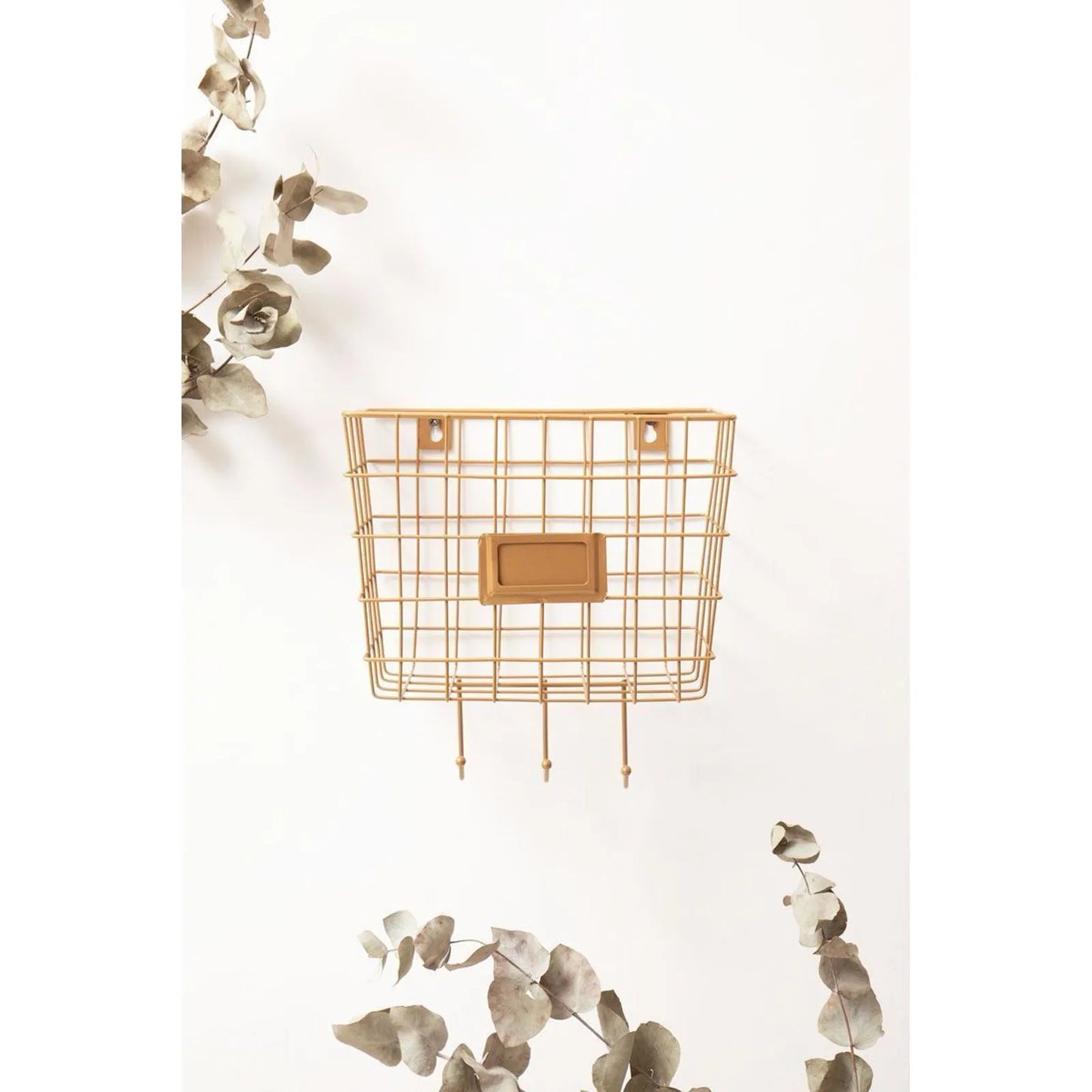 Gold grid wall organizer