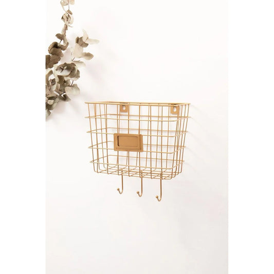 Gold grid wall organizer