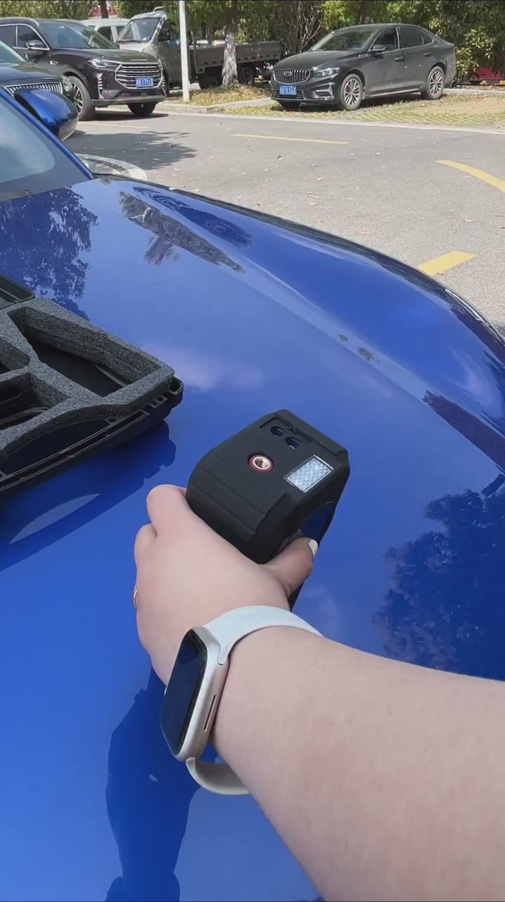 Portable Rechargeable Air Compressor with Power Bank and Flashlight - Jump Starter and Tire Pressure Gauge