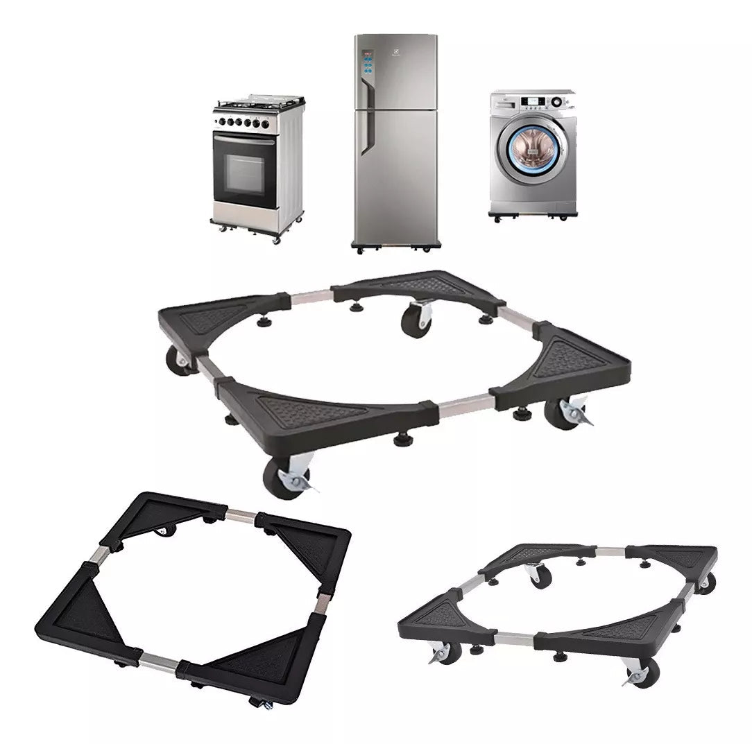 Stainless steel refrigerator, washing machine, or stove stand with wheels
